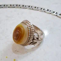 انگشترنقره باباقوری روخ و دستبند ایتالیایی