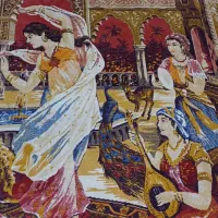 پرده دیواری یا روتختی آنتیک زنان حرمسرا|کلکسیون و سرگرمی|تبریز, |دیوار