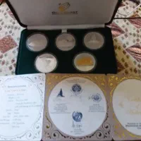 ۵ عدد سکه کلکسیونی عجایب دنیا یکیش طلا کلا ۱۵۵ گرم|کلکسیون سکه، تمبر، اسکناس|پول, |دیوار