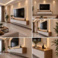 میز چوبی تلویزیون چوبی پاکچوب میز تی وی وال