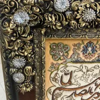 تابلو فرش دستباف غرق ابریشم تبریز قاب گردو|تابلو فرش|تهران, سعادت‌آباد|دیوار
