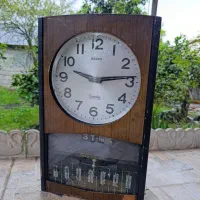 ساعت زنگی تاریخدار دیواری سکو ژاپن قدیمی کلکسیونی