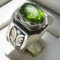 انگشتر نقره زبرجد اصل معدنی