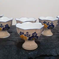 ظروف گل پنبه ای قدیمی شش عدد آنتیک|کلکسیون اشیاء عتیقه|ایذه, |دیوار