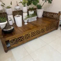 تخت چوبی سنتی  چوب روس مقاوم و کم کارکرد ۱۳۰×۲۰۰|تخت و سرویس خواب|تهران, هروی|دیوار