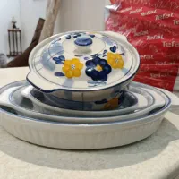 ظرف گل پنبه سرویس دیس و قابلمه