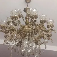 لوستر ۱۶شاخه برنز برنجی اصل