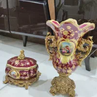 گلدان و شکلات خوری طلاکوب