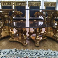 مبلمان استیل 7نفره با نهارخوری 6نفره چوب کار دست|مبلمان خانگی و میز عسلی|تهران, شادمان|دیوار