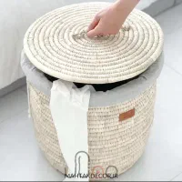 سبد لباس سبد رخت حصیری همراه آستر پارچه ای مهتاک|صنایع دستی و سایر لوازم تزئینی|تهران, امامت|دیوار