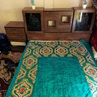 تخت خواب دو نفره با تشک و چوب ام دی اف