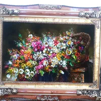 تابلو گل شیفته کد 40 دستبافت و ابریشم دار|تابلو فرش|تبریز, |دیوار