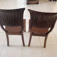 صندلی 2 عدد چوبی