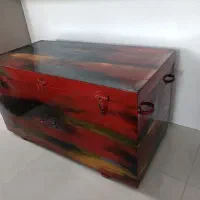 صندوق فلزی کوچک و بزرگ نقاشی شده