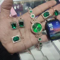 ست ساعت دخترانه طرح تاج و قلب