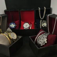 ست ساعت مچی طرح اتومات(دستبند+زنجیر)