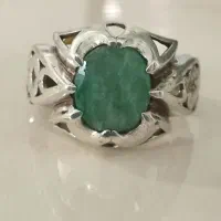 انگشتر گلگسیونی  زمرد اصل افغان سنگهایه کلکسیونی