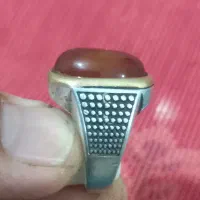 انگشتر نقره با سنگ عقیق (۱۳گرم)