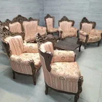 مبل سلطنتی کامل چوب ۹ نفره با میز و عسلی|مبلمان خانگی و میز عسلی|اصفهان, جلالیه|دیوار