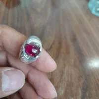 انگشتر نقره حدودا ۱۸ گرم با نگین یاقوت