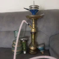 قلیان برنجی با لوازم اضافی