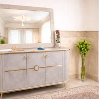 کنسول و میز تلویزیون طوسی در حد نو