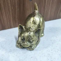 مجسمه دکوری گربه ملوس برنجی