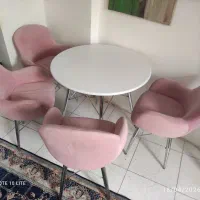 میز و صندلی نهار خوری پایه فلز  استیل