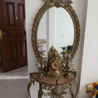 کنسول آینه شمعدان جنس آلیاژ آلومینیوم رنگ برنج