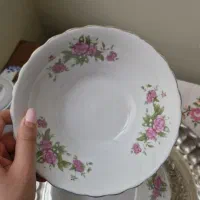 ۶ عدد کاسه گل سرخی قدیمی