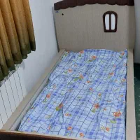 تخت و کمد و میز تحریر نوجوان طرح ‌کلبه|تخت و سرویس خواب|گرگان, |دیوار