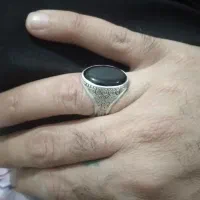 انگشتر نقره عقیق سیاه