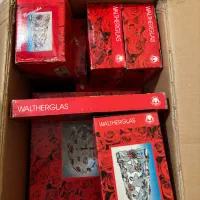 سرویس کامل ظروف کریستال والتر گلس گل رز