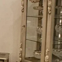 دوعدد مینی بوفه بژ طلایی منبت کاری|بوفه، ویترین، کنسول|تهران, مجیدآباد|دیوار