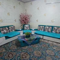 مبل راحتی ال ۸ نفره همراه با تخت راحتی