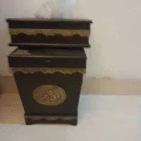 جای دستمالی و سطل آشغال چوب