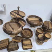 سرویس ظروف چوبی میوه خوری شیرینی خوری شکلات خوری|ظروف سرو و پذیرایی|تهران, فرودگاه مهرآباد|دیوار