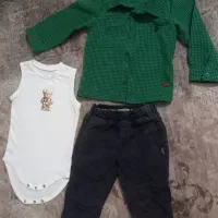 لباس بچگانه ست لی ،جلیقه شلوار لی ، کتونی ،