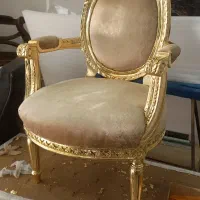مبل ۷نفره با جلو مبلی تمام ورق طلا