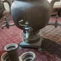 سماور زغالی آنتیک چهار شیر سایز بزرگ هیئتی