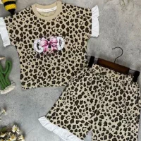 تیشرت شلوارک پلنگی دخترانه کاروکیتلی