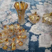 ست ۱۲ نفره کریستال طلاکوب|ظروف سرو و پذیرایی|محمدشهر, سیدآباد|دیوار