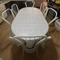 میز غذاخوری فرفروژه / میز نهار خوری فلزی