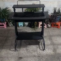 میز pc کامپیوتر پایه فلز رویه شیشه نشکن