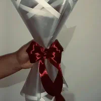 رز روبانی دسته گل باکس گل بوکت تک شاخه|گل مصنوعی|میانه, |دیوار