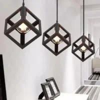 چراغ آویز سه شعله فلزی مشکی