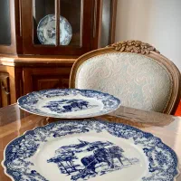 ظروف دکوری قلم آبی بشقاب انگلیسی