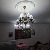 لوستر برنج ابکاری شده 5شاخه.10 شعله در حد نو|لوستر و چراغ آویز|تهران, ارامنه|دیوار