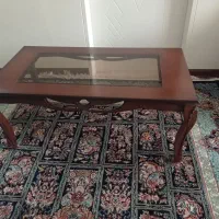 میز وسط مبلمان چوب شیشه دودی