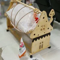 کلبه ایی تخت / سیسمونی نوزاد/قصر کودک/ننو چوبی